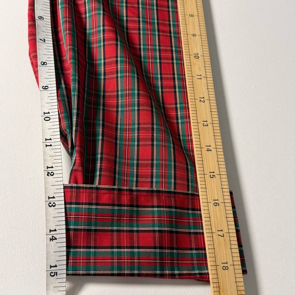 Foxcroft NYC Red Green Tartan Plaid Shirt 14 Wrinkle Free Holiday‎ - Picture 11 of 11